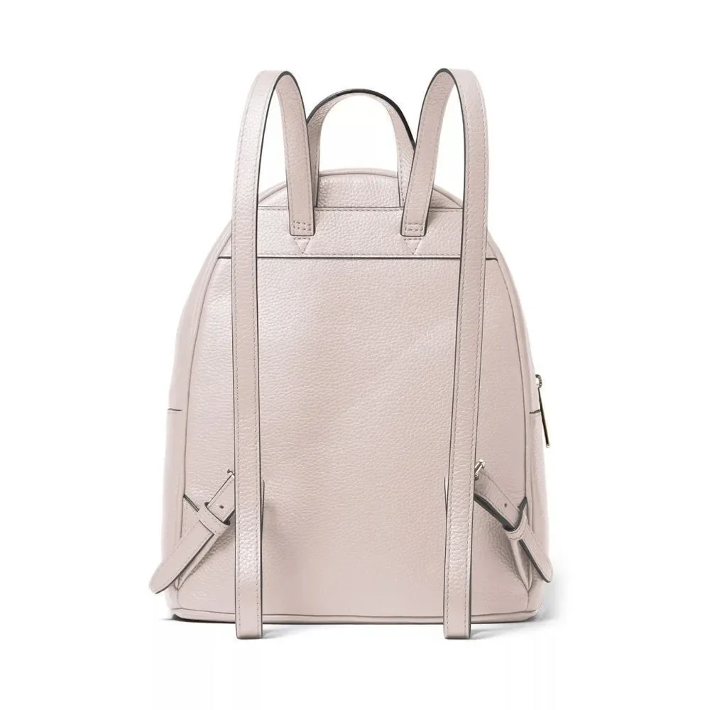 New! MICHAEL KORS Abbey Medium Pebbled Leather Backpack Soft Pink